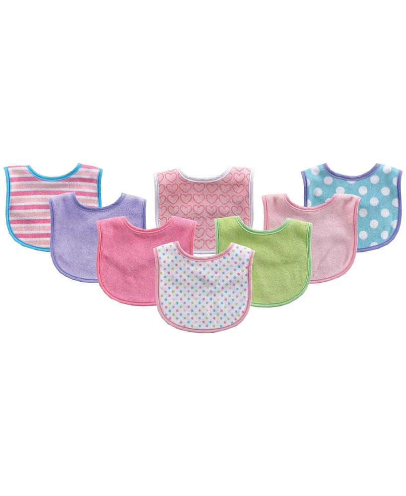 Luvable Friends Drooler Bibs, 8-Pack, One