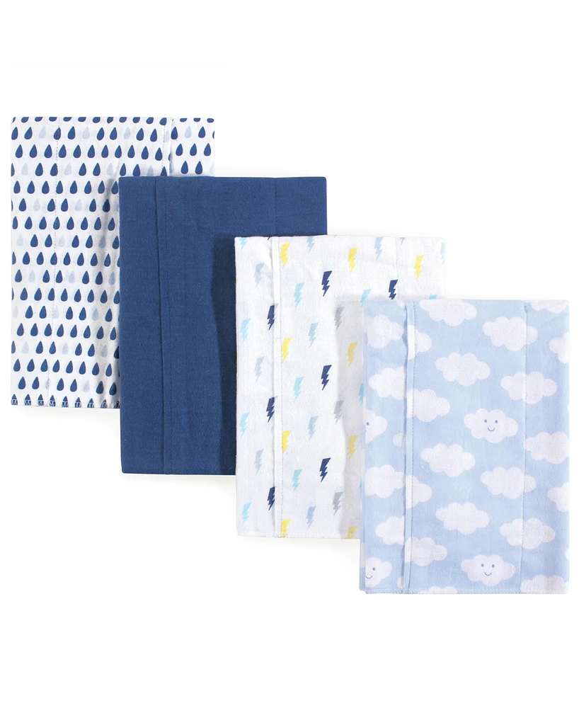 Luvable Friends Baby Boys Cotton Flannel Burp Cloths 4pk, Turtle, One