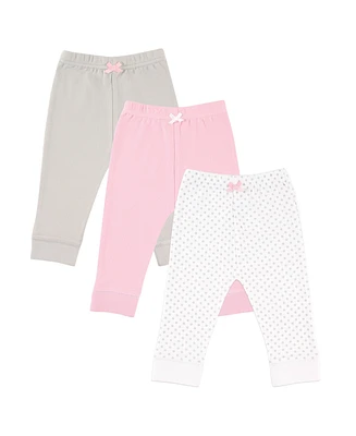 Luvable Friends Baby Girls Cotton Pants 3pk