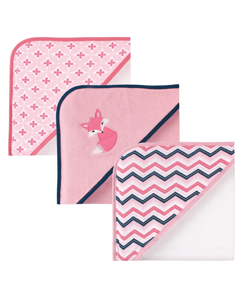 Luvable Friends Girl Cotton Terry Hooded Towels