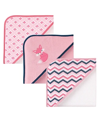 Luvable Friends Girl Cotton Terry Hooded Towels