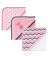 Luvable Friends Girl Cotton Terry Hooded Towels