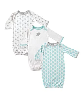 Luvable Friends Baby Girls Baby Cotton Gowns, Bird, 0-6 Months