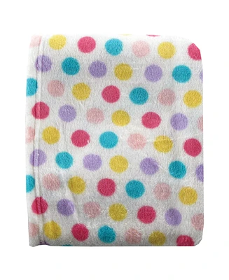 Luvable Friends Dot Print Coral Fleece Blanket, Pink, One Size