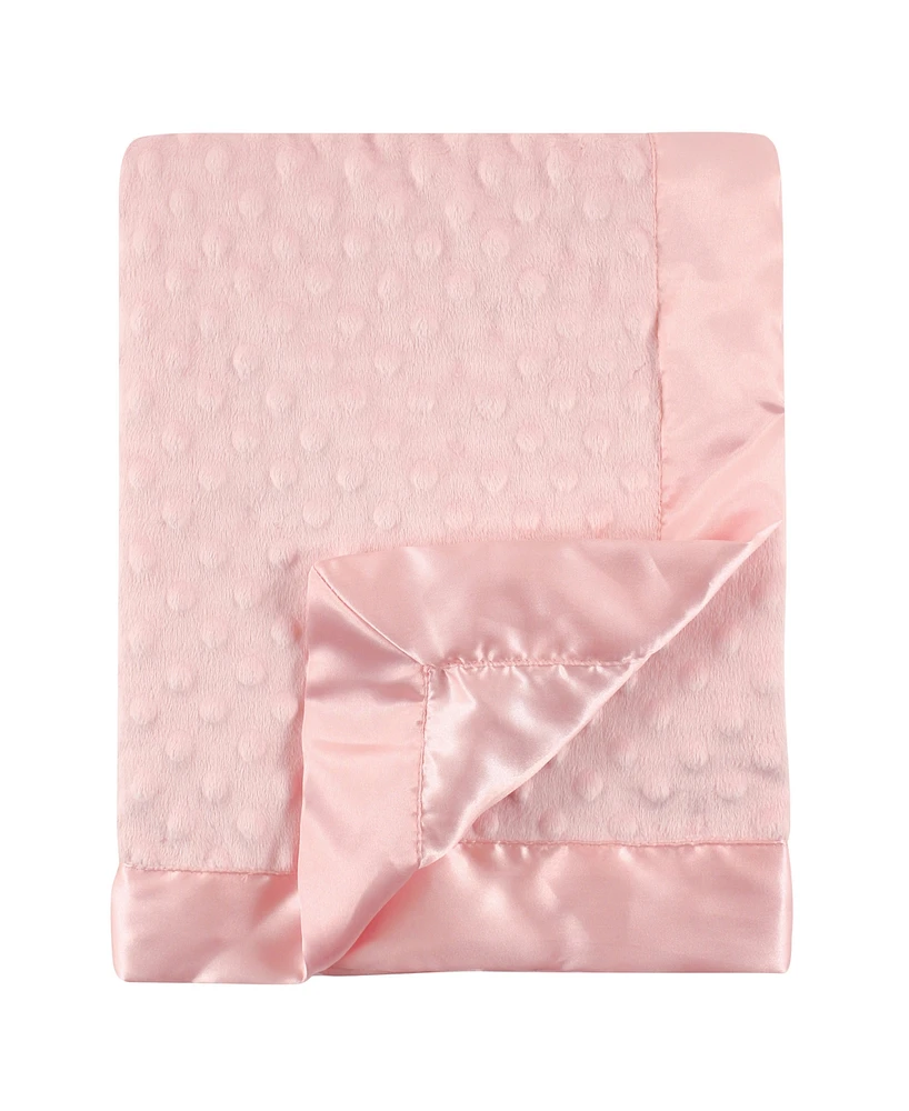 Hudson Baby Minky Blanket with Dotted Mink Backing Baby Girl, One Size