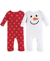 Hudson Baby Boys Cotton Coveralls 2pk, Snowman