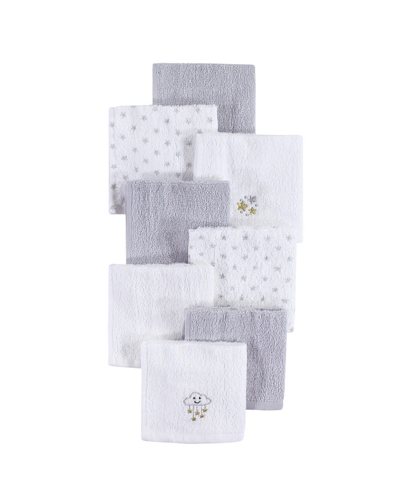 Hudson Baby Infant Unisex Super Soft Cotton Washcloths, Stars, One Size