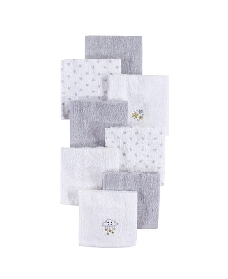 Hudson Baby Infant Unisex Super Soft Cotton Washcloths, Stars, One Size