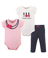 Little Treasure Baby Girls Cotton Bodysuit and Pant Set