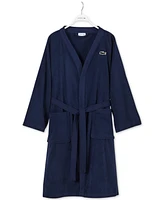 Lacoste Home Logo Patch 100% Cotton Pique Bath Robe