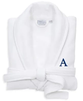 Linum Home Personalized 100 Turkish Cotton Waffle Terry Bathrobe With Satin Piped Trim Collection