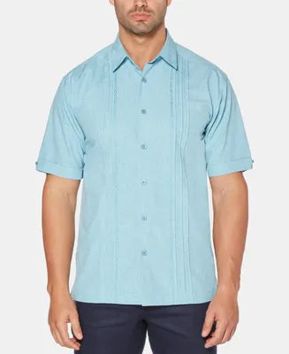 Cubavera Men's Geo Embroidered Panel Chambray Shirt