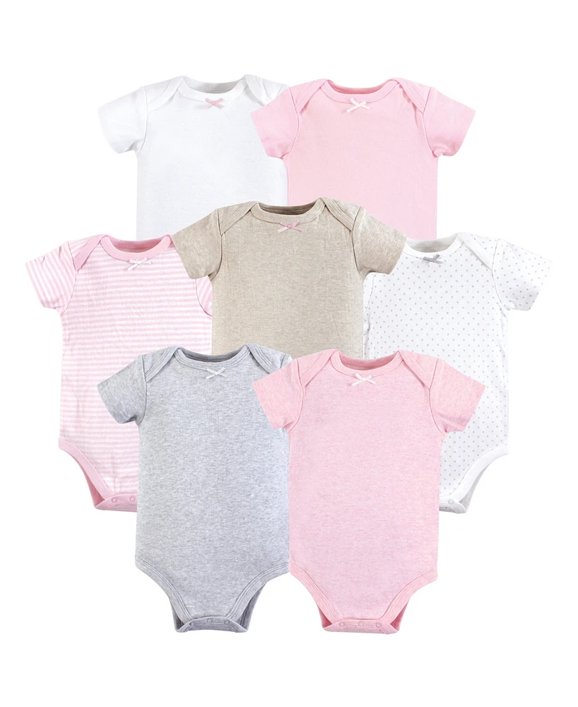 Hudson Baby Big Girls Plus Hudson Cotton Bodysuits 7pk Basic, 18-24 Months