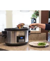 Elite Platinum 8.5 Quart Stainless Steel Programmable Slow Cooker with locking lid
