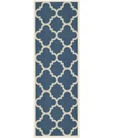 Safavieh Courtyard CY6243 Navy and Beige 2'3" x 6'7" Sisal Weave Runner Outdoor Area Rug