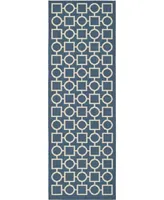 Safavieh Courtyard CY6925 Navy and Beige 2'3" x 10' Sisal Weave Runner Outdoor Area Rug