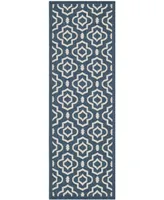 Safavieh Courtyard CY6926 Navy and Beige 2'3" x 10' Sisal Weave Runner Outdoor Area Rug