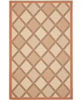 Safavieh Courtyard CY7570 Cream and Terracotta 5'3" x 7'7" Outdoor Area Rug