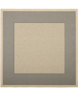 Safavieh Courtyard CY7987 Gray and Cream 6'7" x 6'7" Sisal Weave Square Outdoor Area Rug