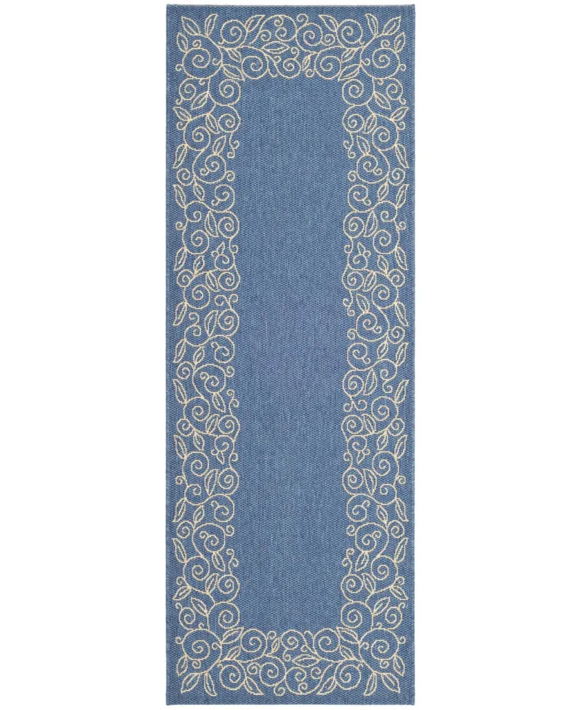 Safavieh Courtyard CY5139 Blue and Beige 5'3" x 7'7" Outdoor Area Rug