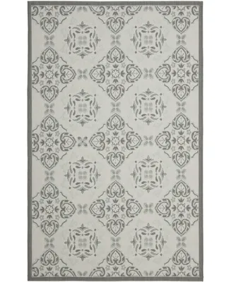 Safavieh Courtyard CY7978 Light Gray and Anthracite 6'7" x 9'6" Sisal Weave Outdoor Area Rug