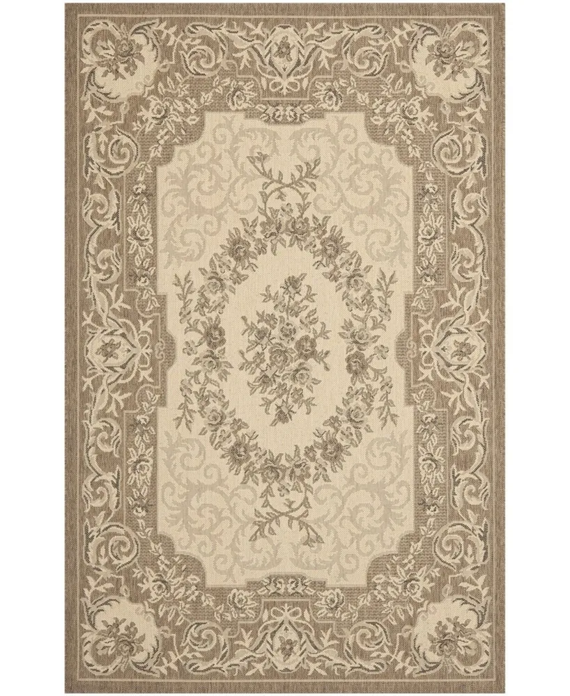 Safavieh Courtyard CY7208 Creme and Brown 9' x 12' Sisal Weave Outdoor Area Rug