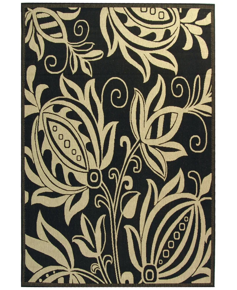 Safavieh Courtyard CY2961 Black and Sand 6'7" x 6'7" Square Outdoor Area Rug