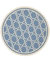 Safavieh Courtyard CY6916 Blue and Beige 7'10" x 7'10" Sisal Weave Round Outdoor Area Rug