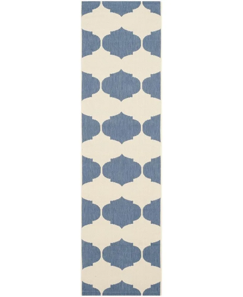 Safavieh Courtyard CY6162 Beige and Blue 2'3" x 8' Runner Outdoor Area Rug