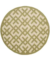 Safavieh Courtyard CY6915 and Beige 6'7" x 6'7" Sisal Weave Round Outdoor Area Rug