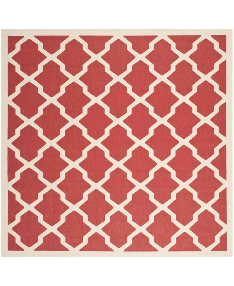 Safavieh Courtyard CY6903 Red and Bone 7'10" x 7'10" Sisal Weave Square Outdoor Area Rug