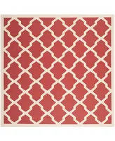 Safavieh Courtyard CY6903 Red and Bone 7'10" x 7'10" Sisal Weave Square Outdoor Area Rug