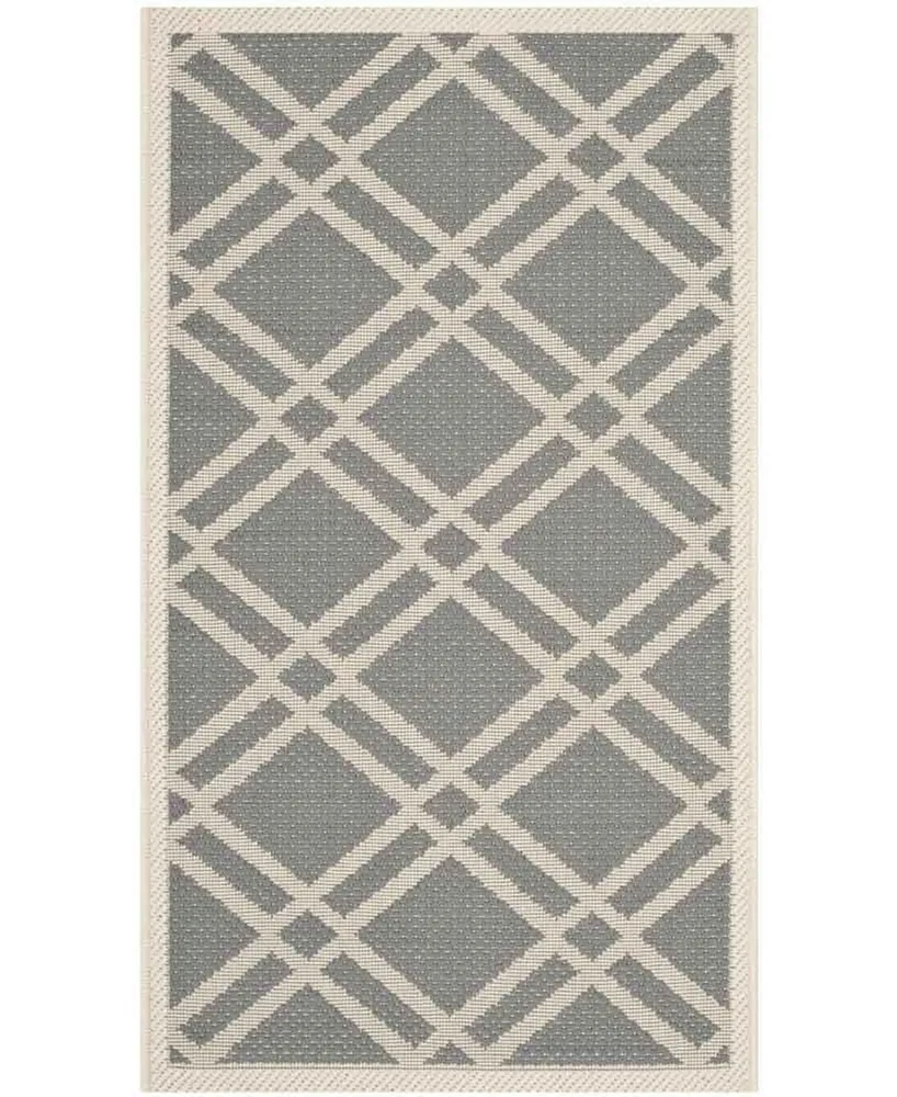 Safavieh Courtyard CY6923 Anthracite and Beige 2' x 3'7" Sisal Weave Outdoor Area Rug