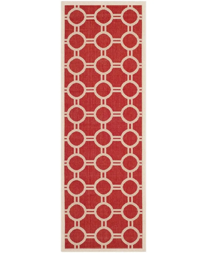 Safavieh Courtyard CY6924 Red and Bone 2'3" x 6'7" Sisal Weave Runner Outdoor Area Rug