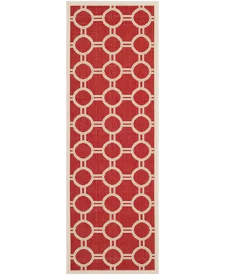 Safavieh Courtyard CY6924 Red and Bone 2'3" x 6'7" Sisal Weave Runner Outdoor Area Rug