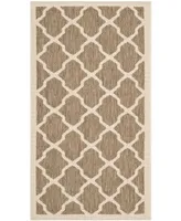 Safavieh Courtyard CY6903 Brown and Bone 2' x 3'7" Outdoor Area Rug