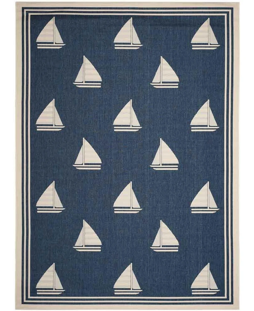 Safavieh Courtyard CY7422 Navy and Beige 9' x 12' Sisal Weave Outdoor Area Rug