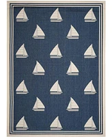 Safavieh Courtyard CY7422 Navy and Beige 9' x 12' Sisal Weave Outdoor Area Rug