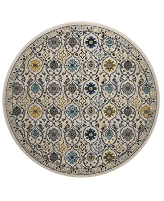 Safavieh Evoke EVK210 Ivory and Blue 6'7" x 6'7" Round Area Rug