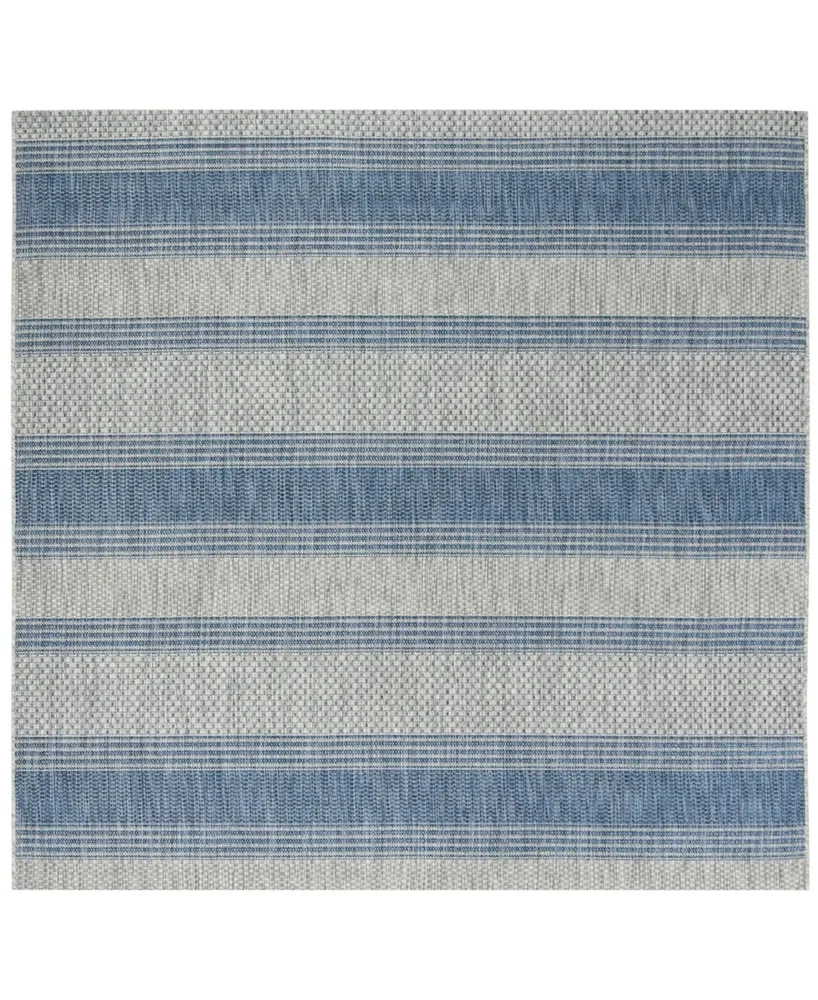 Safavieh Courtyard CY8464 Gray and Navy 6'7" x 6'7" Square Outdoor Area Rug