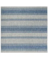 Safavieh Courtyard CY8464 Gray and Navy 6'7" x 6'7" Square Outdoor Area Rug