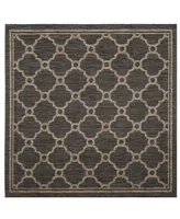 Safavieh Courtyard CY8471 Natural and Black 6'7" x 6'7" Square Outdoor Area Rug