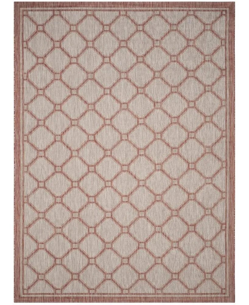 Safavieh Courtyard CY8474 Red and Beige 8' x 11' Sisal Weave Outdoor Area Rug