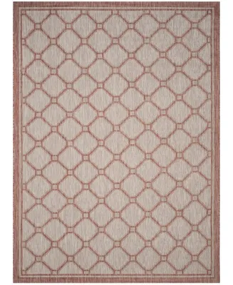 Safavieh Courtyard CY8474 Red and Beige 8' x 11' Sisal Weave Outdoor Area Rug