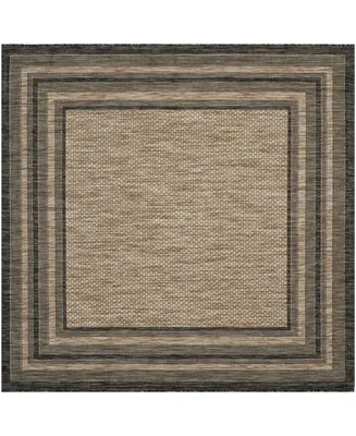 Safavieh Courtyard CY8475 Natural and Black 6'7" x 6'7" Square Outdoor Area Rug