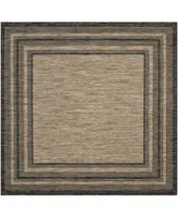 Safavieh Courtyard CY8475 Natural and Black 6'7" x 6'7" Square Outdoor Area Rug