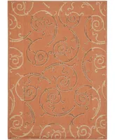 Safavieh Courtyard CY7108 Terracotta and Cream 2'7" x 5' Outdoor Area Rug