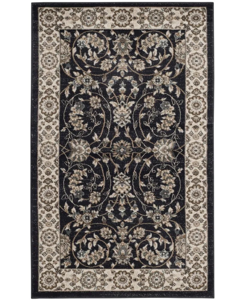 Safavieh Lyndhurst LNH340 Anthracite and Cream 3'3" x 5'3" Area Rug