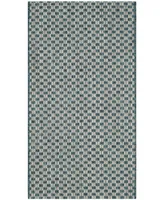 Safavieh Courtyard CY8653 Turquoise and Light Gray 2' x 3'7" Sisal Weave Outdoor Area Rug