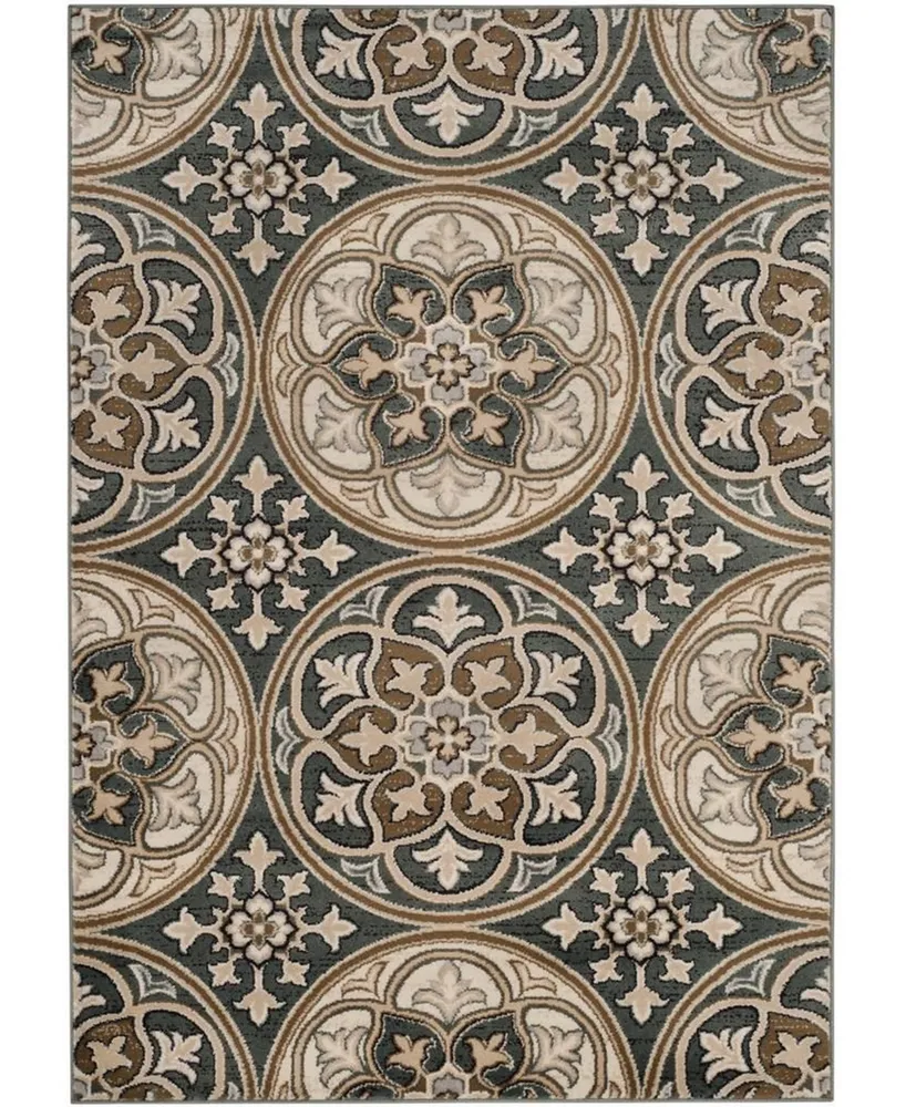 Safavieh Lyndhurst LNH341 Slate Blue and Beige 2'3" x 6' Runner Area Rug